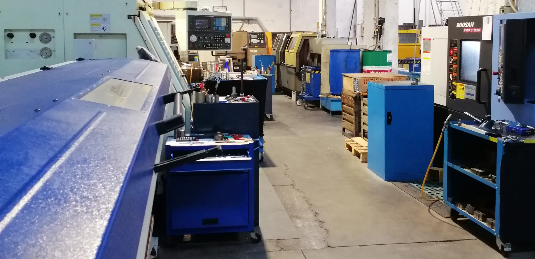 Uno dei padiglioni produttivi di Torneria Rossini, Immagine del 2018